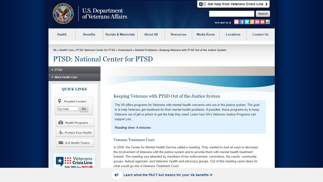 Keeping Veterans with PTSD out of the Justice System - PTSD: National ...